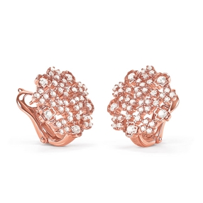 FF Bouquet Silver 925 Rose Gold Plated Stud Earrings-